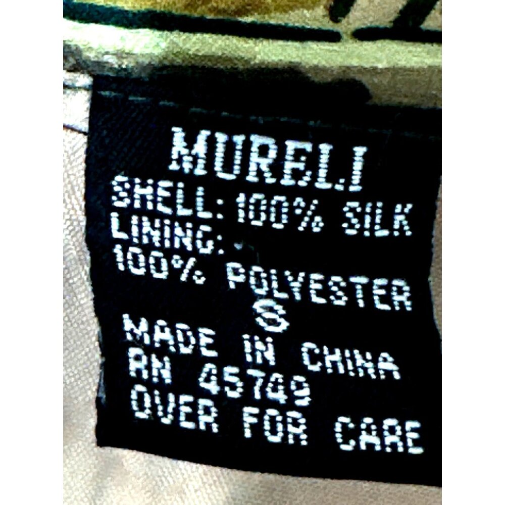 Mureli Small All Silk Wearable Art Vintage Jacket Retro Graphic Print Luxury Chi - Picture 11 of 12